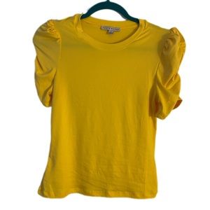 Yellow Puff Sleeve Blouse